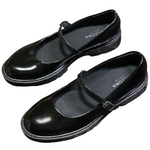 ARIZONA Black Faux Leather Mary Jane Shoes
